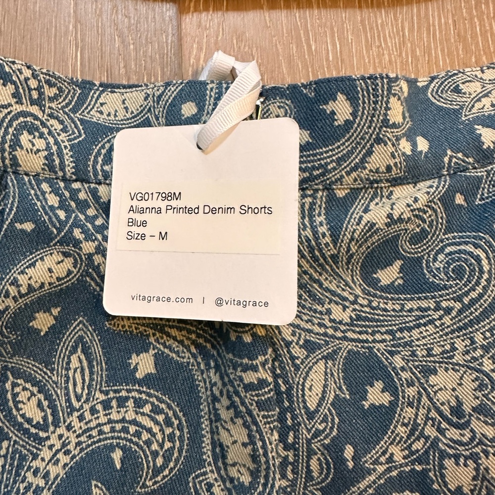 Denim Paisley Short Set - Picture 4 of 4